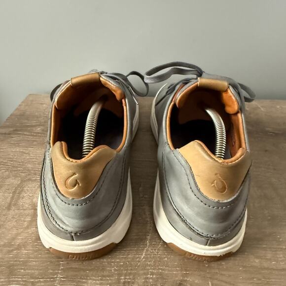 Olukai Lae Ahi Li Ili Sneakers Mens 10.5 Gray Leather Low Top Casual Shoes main image 11